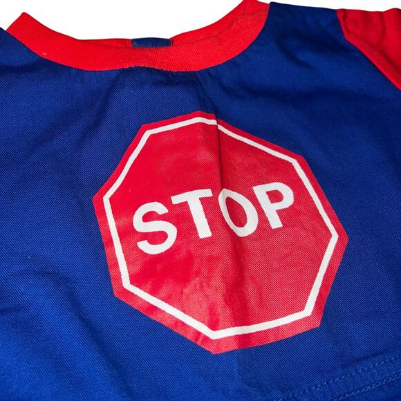 Vintage 90s color block primary colors stop sign short romper youth size 4t - Picture 6 of 7
